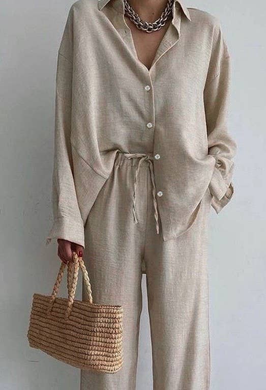 Two piece pants set: Beige