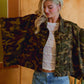 PREORDER WOMEN OVERSIZED CAPE SLEEVE DENIM TRUCKER JACKET: CAMOUFLAGE