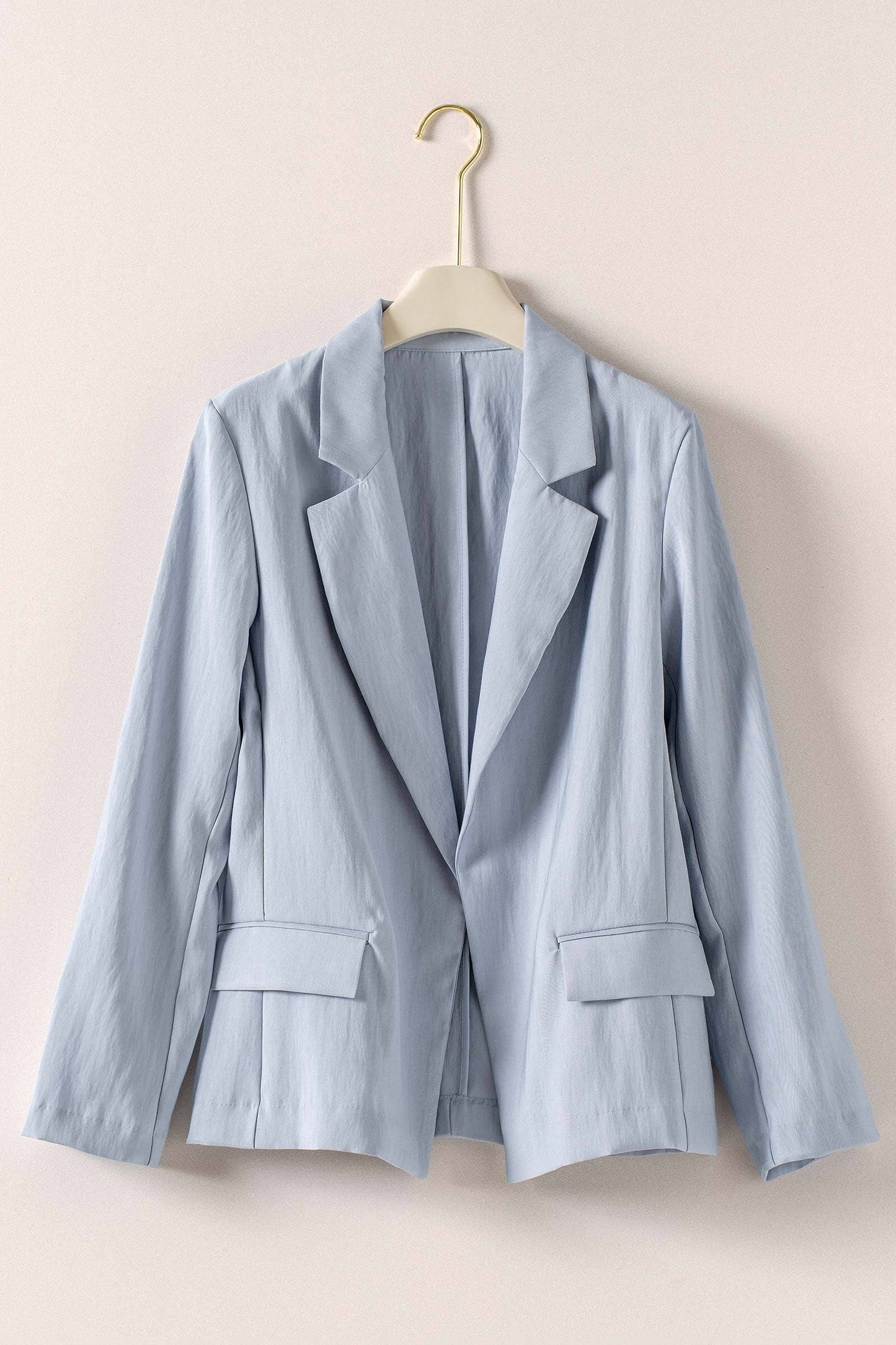 Dew Blue Open Front Soft Tailored Blazer