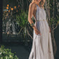 Oatmeal Halter Dress in Linen