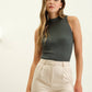 SLEEVELESS MOCK  TOP: DARK GREEN