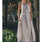 Oatmeal Halter Dress in Linen