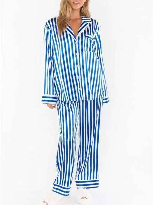 Christmas Striped Print Pajama Set