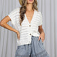 Ladder Trim Ruffle Chambray Denim Shorts Washed Denim