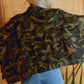 PREORDER WOMEN OVERSIZED CAPE SLEEVE DENIM TRUCKER JACKET: CAMOUFLAGE