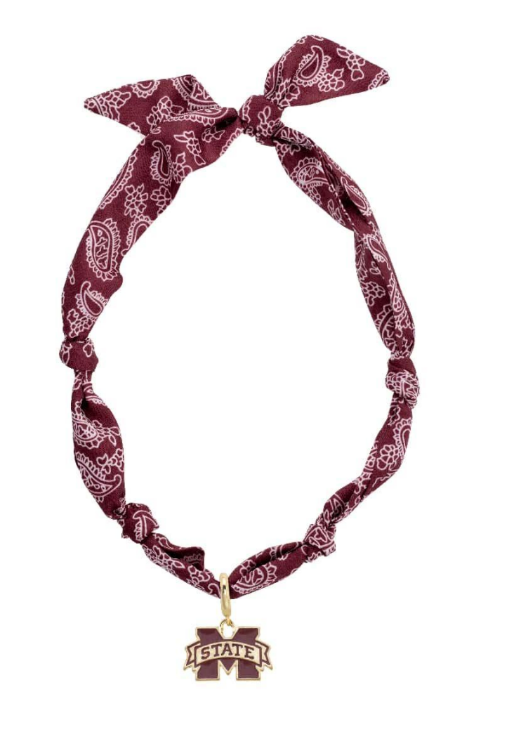 Mississippi State Bulldogs Logo Bandana Scarf Necklace