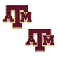 Texas A&M Aggies Enamel Logo Stud Earrings in Shiny Gold