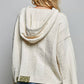 Floral Pearl Embroidered Gauze Patch Hoodie Chenille Sweater: POWDER CREAM / S