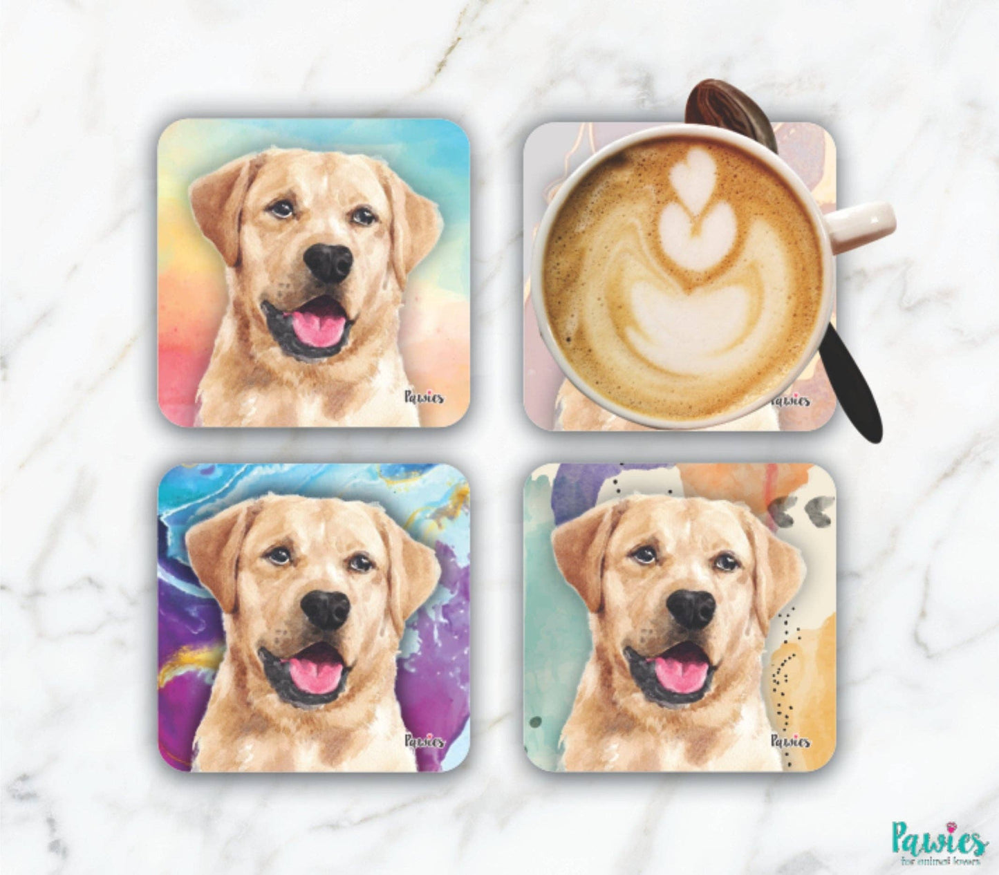 Labrador Yellow Set of 4 Coasters