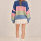 Pastel Colorblock Knit Sweater in Blue Multi