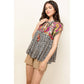 Embroidered Leopard Print Top