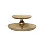 Enameled Metal 2-Tier Tray, Yellow & Gold Finish, KD