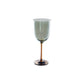 12 oz. Stemmed Wine Glass, Iridescent Finish, Amber Color & Green