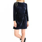 Asymmetric Navy velvet dress