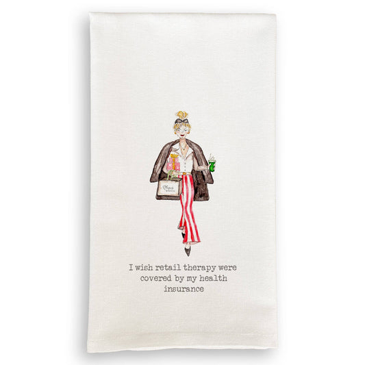 Retail Therapy Shopper Girl: Dishtowel