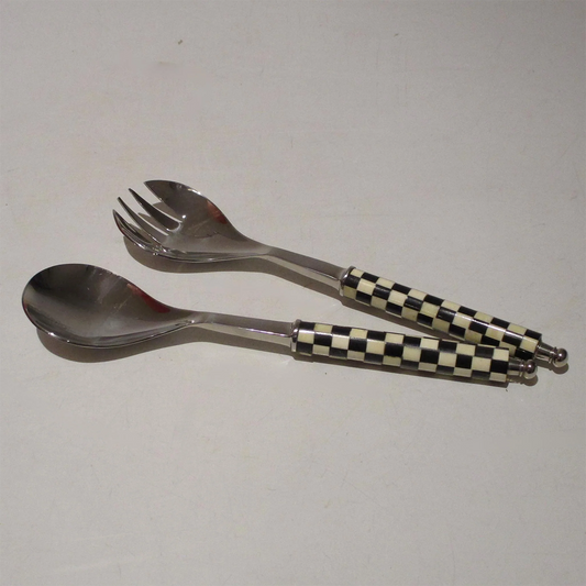 Chic Checker 2-Piece Salad Server Set