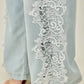 Preorder Floral Lace Side-Panel Wide-Leg Jeans | Denim/White
