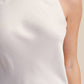 Round-Neck Sleeveless Minimalist Top: Cream