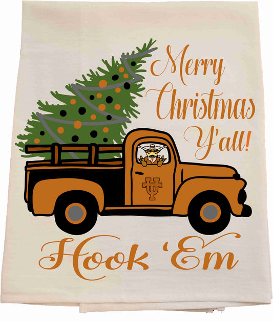 UT Christmas Truck Tea Towel