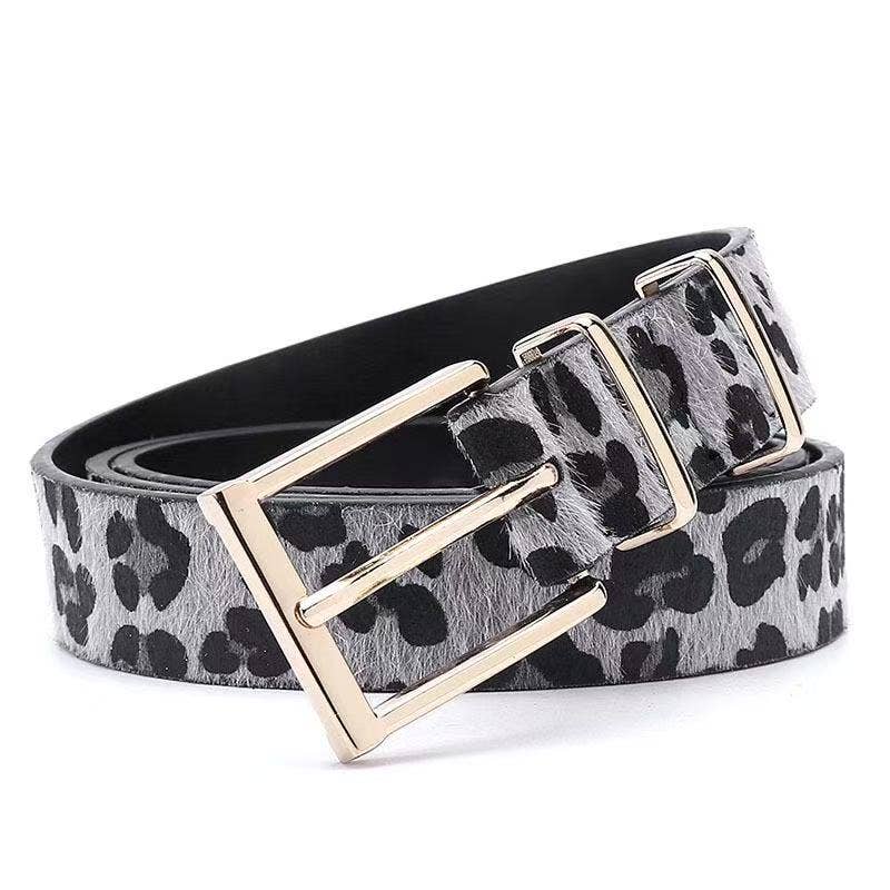 Leopard Belt: Grey / One size