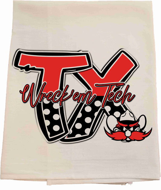 Texas Tech Polka Dot Tea Towel