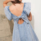 Ruffle Embellished Denim Dress