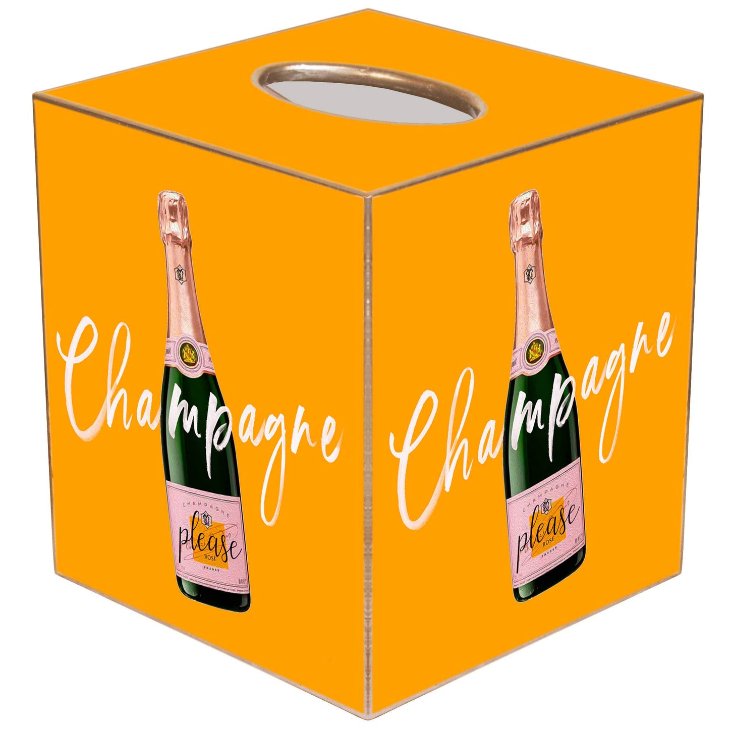 Champagne Please Tissue Box Cover: Pink