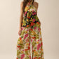 Floral-Print Wide-Leg Drawstring Pants
