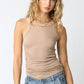 Ribbed Tank Top: Dk Nude