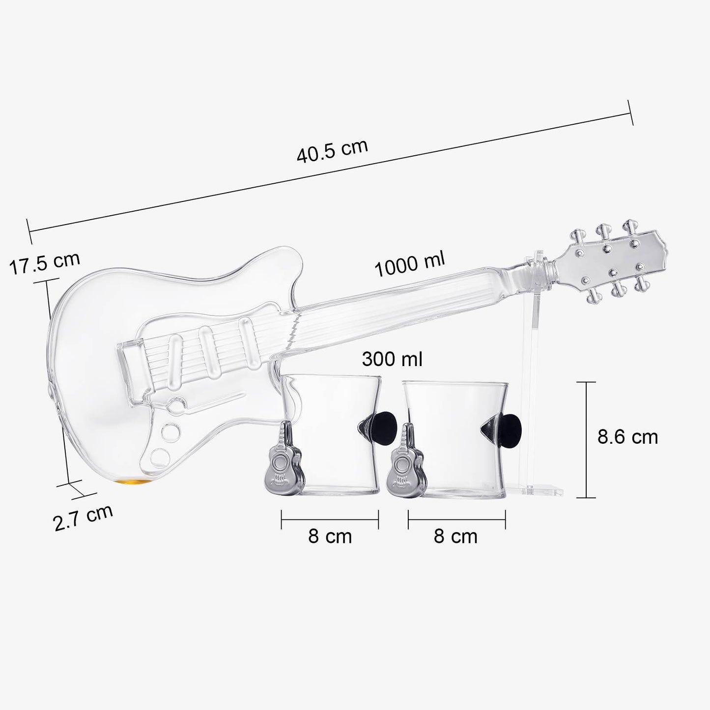 Electric Guitar Decanter & Whiskey Glasses