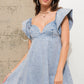 Ruffle Embellished Denim Dress