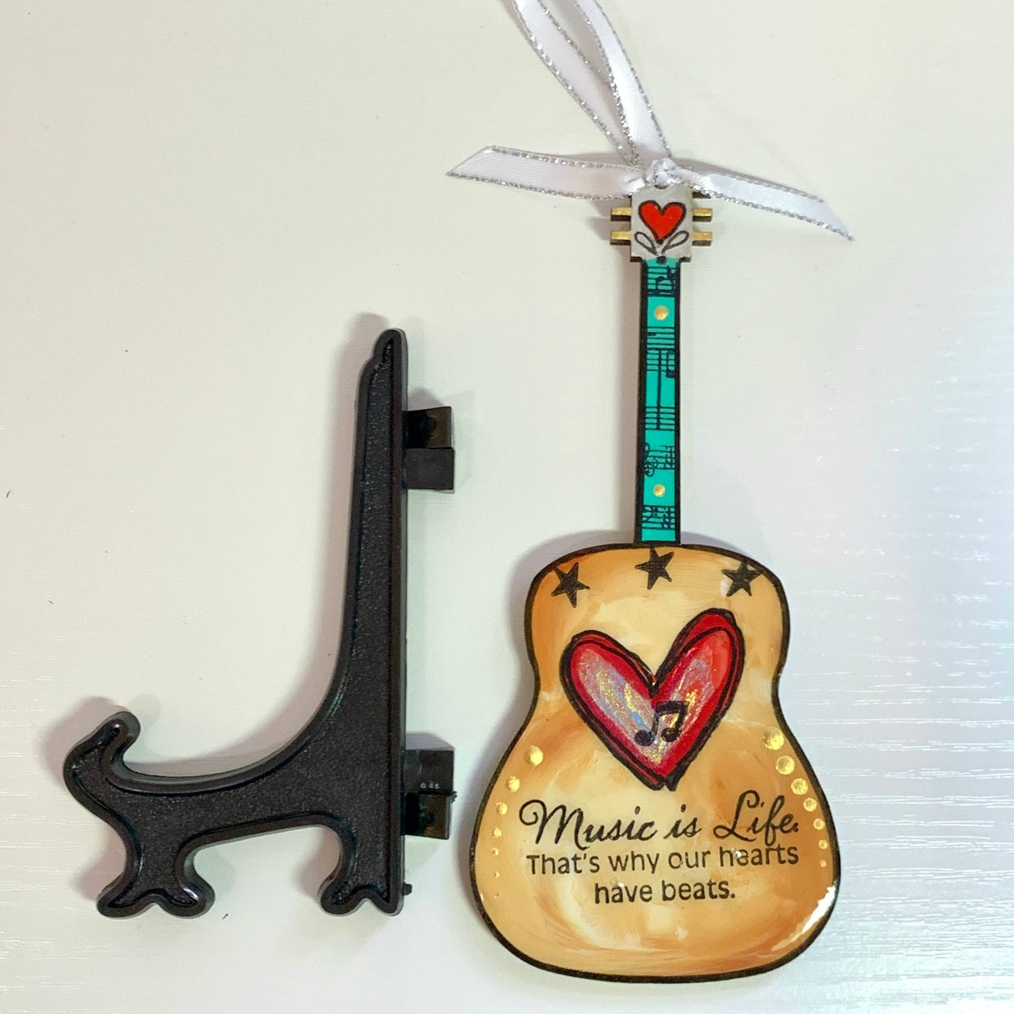 Music Is Life Guitar Ornament