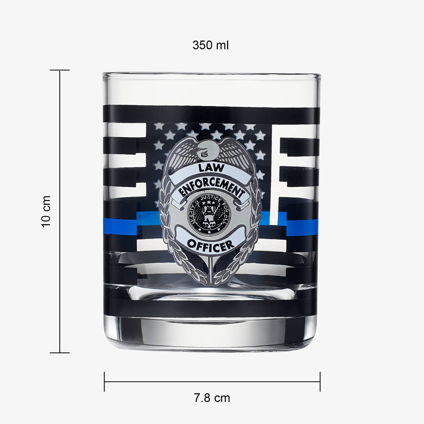 Police Whiskey Glasses | Set of 2 | 12 OZ