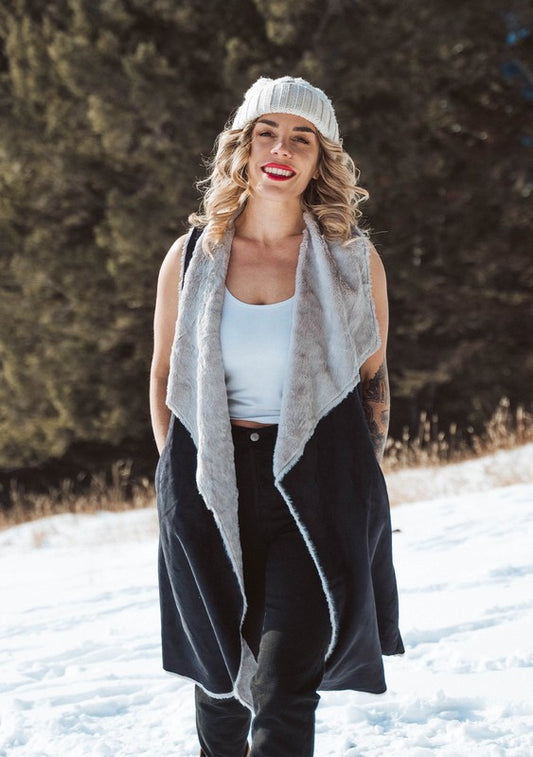 Boho Sleeveless Faux Suede Maxi Vest