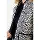 Leopard print puffer quilted jacket