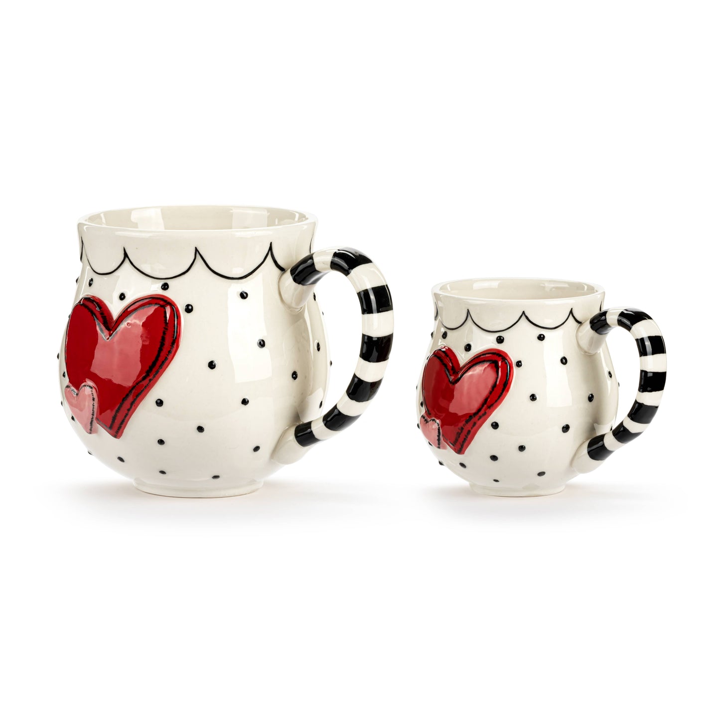Double Heart Big Little Mug Set