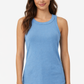 Ribbed Fitted Scoop Neck Tank Top: Beaux Blue