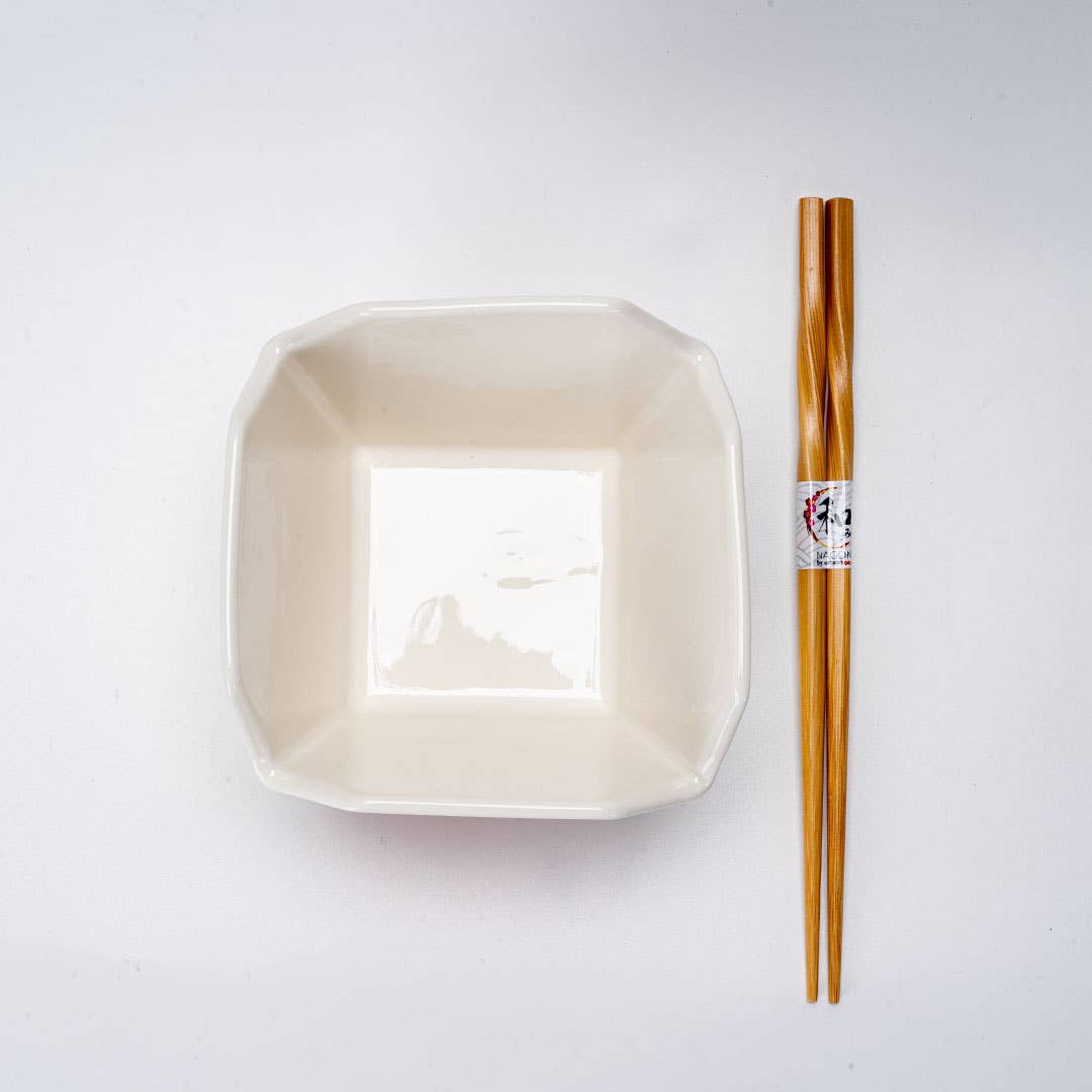 Phoenix Takeout Box Ceramic Serving Bowl with Chopsticks (16 oz)