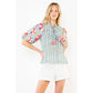 Floral Print Embroidered Top