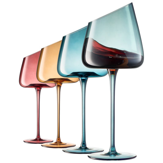 Muted Stemmed Wine Glasses Gift | Set of 4, 16 OZ