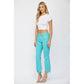 HIGH RISE CROP FLARE: LIGHT BLUE