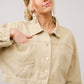 Long Live Cowgirls Patch Twill Denim Jacket: TAUPE