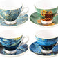 Vincent Van Gogh Bone China Tea Cup and Saucer - Set of 4