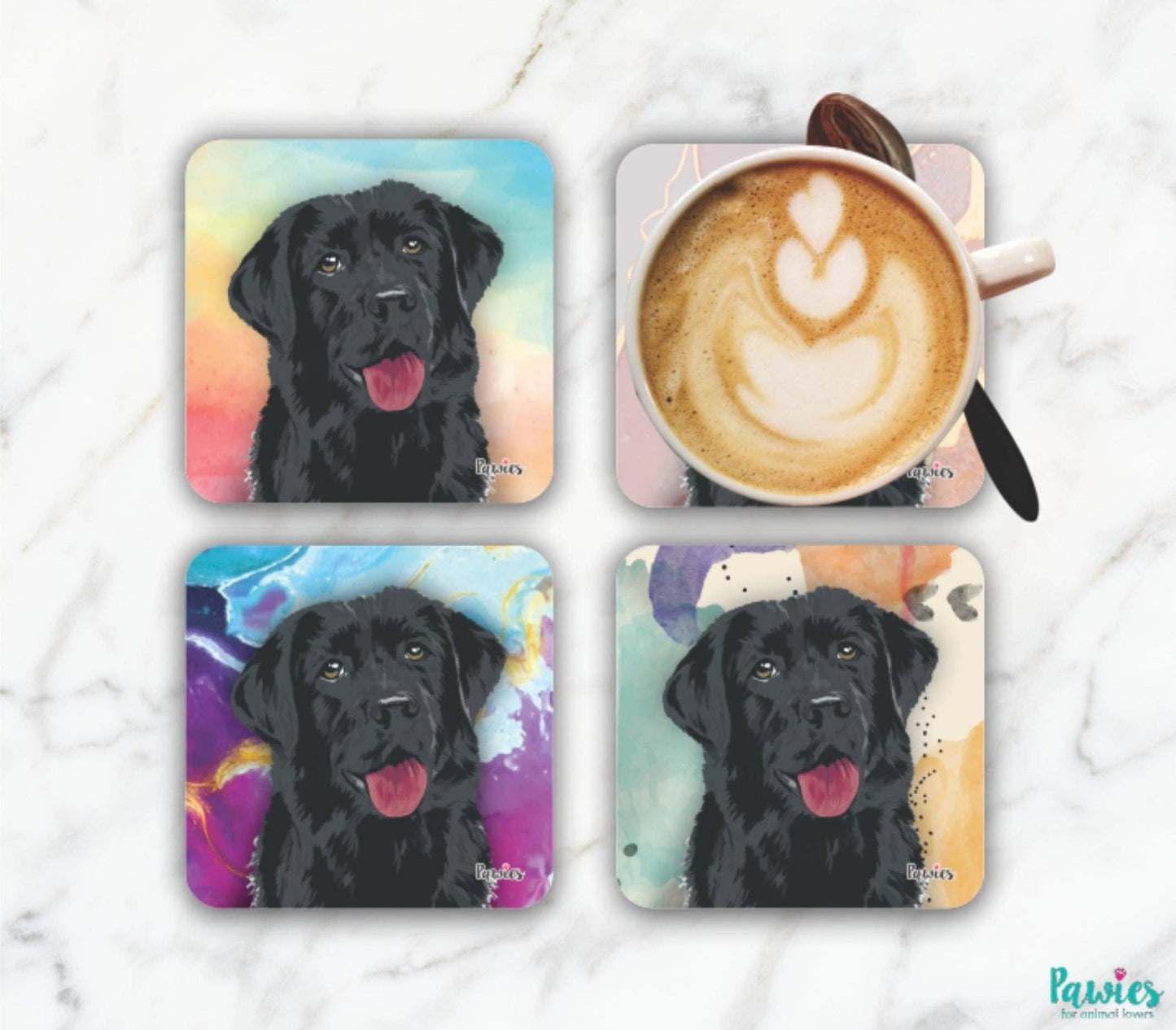 Labrador Black Set of 4 Coasters