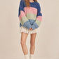 Pastel Colorblock Knit Sweater in Blue Multi