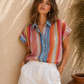Multi Colored Short Sleeve Top