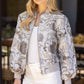 Floral Metallic Jacquard Bomber