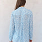 Bella Dahl Button Down Shirt Blue Ditsy