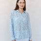 Bella Dahl Button Down Shirt Blue Ditsy
