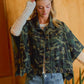 PREORDER WOMEN OVERSIZED CAPE SLEEVE DENIM TRUCKER JACKET: CAMOUFLAGE